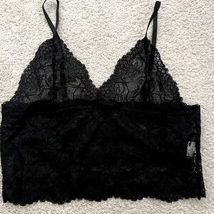 Black lace lingerie top